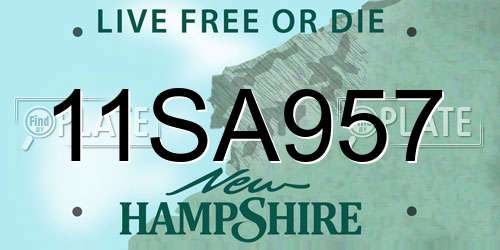 11SA957 New Hampshire License Plate