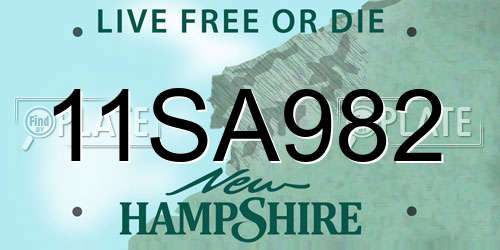 11SA982 New Hampshire License Plate