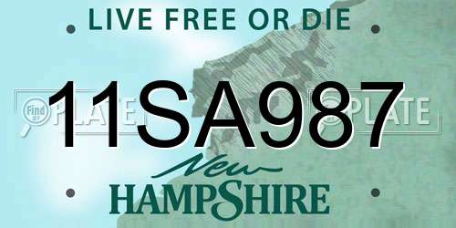 11SA987 New Hampshire License Plate