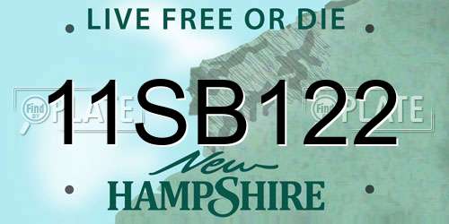 11SB122 New Hampshire License Plate