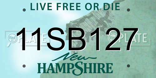 11SB127 New Hampshire License Plate