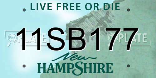 11SB177 New Hampshire License Plate