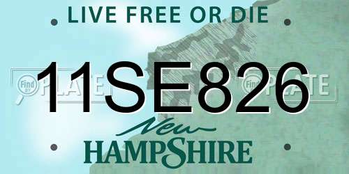 11SE826 New Hampshire License Plate