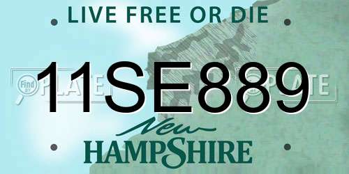 11SE889 New Hampshire License Plate