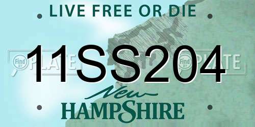 11SS204 New Hampshire License Plate