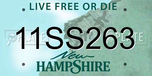 11SS263 New Hampshire License Plate