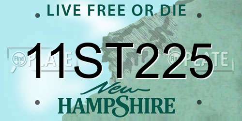 11ST225 New Hampshire License Plate