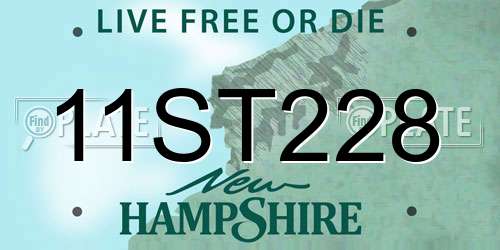 11ST228 New Hampshire License Plate