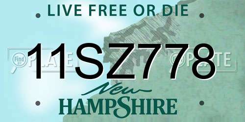11SZ778 New Hampshire License Plate
