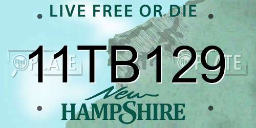 11TB129 New Hampshire License Plate