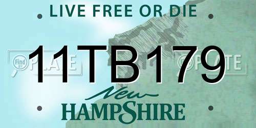 11TB179 New Hampshire License Plate