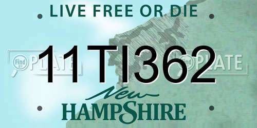 11TI362 New Hampshire License Plate