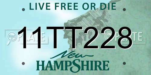 11TT228 New Hampshire License Plate