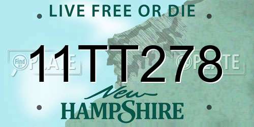11TT278 New Hampshire License Plate