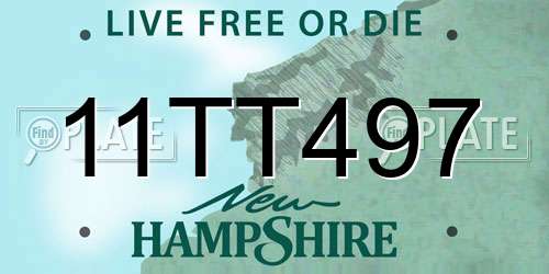 11TT497 New Hampshire License Plate