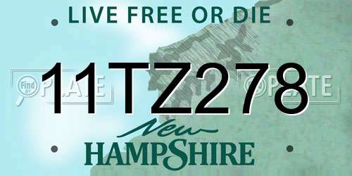11TZ278 New Hampshire License Plate