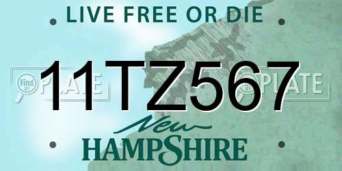 11TZ567 New Hampshire License Plate