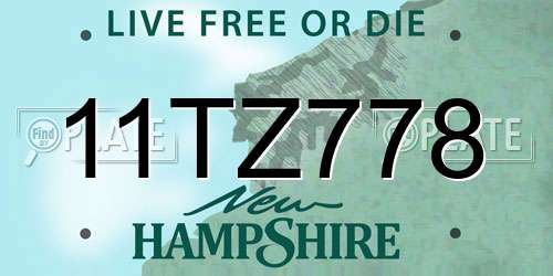 11TZ778 New Hampshire License Plate