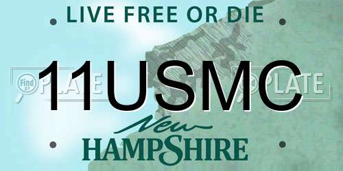 11USMC New Hampshire License Plate