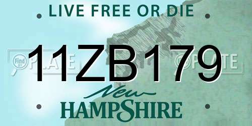11ZB179 New Hampshire License Plate