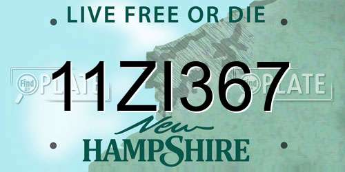 11ZI367 New Hampshire License Plate