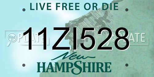 11ZI528 New Hampshire License Plate