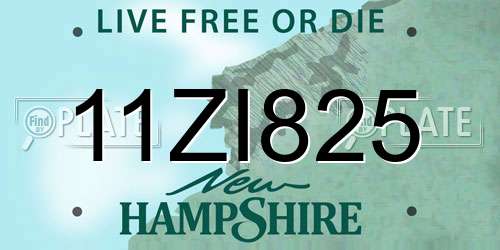 11ZI825 New Hampshire License Plate