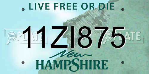 11ZI875 New Hampshire License Plate
