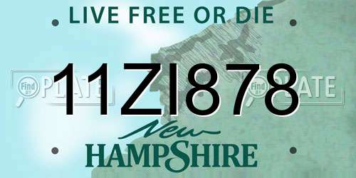 11ZI878 New Hampshire License Plate