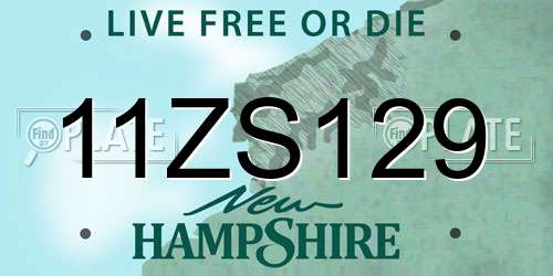 11ZS129 New Hampshire License Plate
