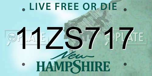 11ZS717 New Hampshire License Plate