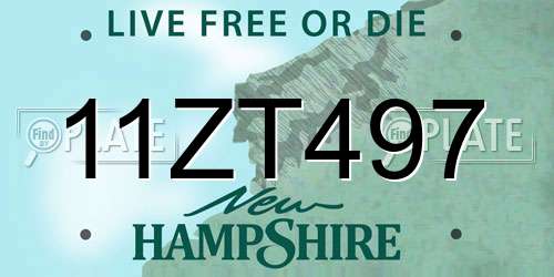 11ZT497 New Hampshire License Plate