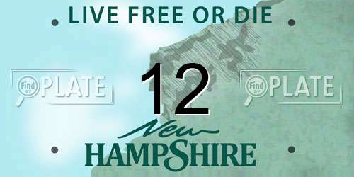 12 New Hampshire License Plate