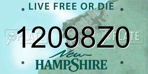 12098Z0 New Hampshire License Plate