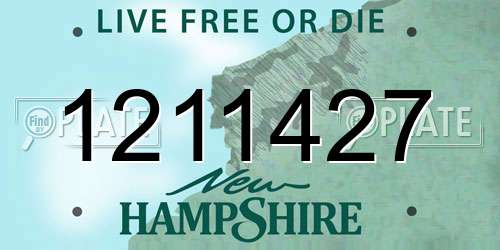 1211427 New Hampshire License Plate