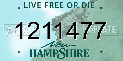 1211477 New Hampshire License Plate