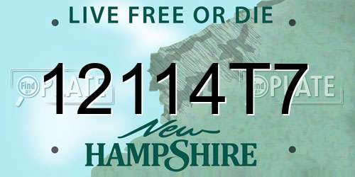 12114T7 New Hampshire License Plate