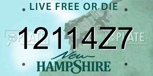 12114Z7 New Hampshire License Plate