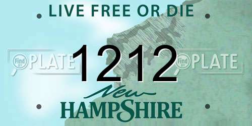 1212 New Hampshire License Plate
