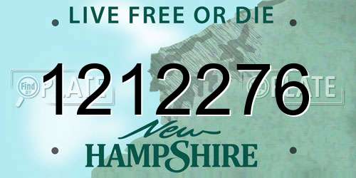 1212276 New Hampshire License Plate