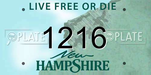 1216 New Hampshire License Plate