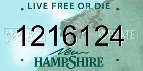 1216124 New Hampshire License Plate