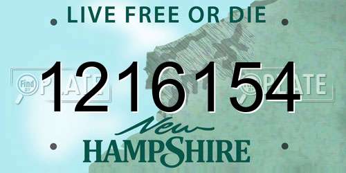 1216154 New Hampshire License Plate