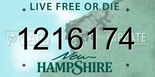 1216174 New Hampshire License Plate