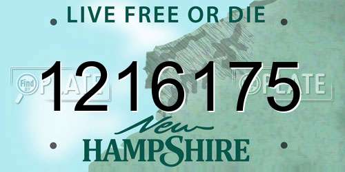1216175 New Hampshire License Plate