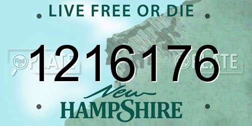 1216176 New Hampshire License Plate