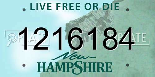 1216184 New Hampshire License Plate