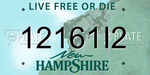 12161I2 New Hampshire License Plate