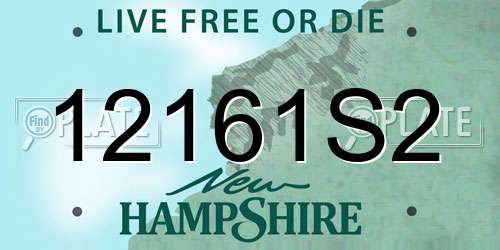 12161S2 New Hampshire License Plate