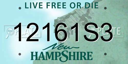 12161S3 New Hampshire License Plate